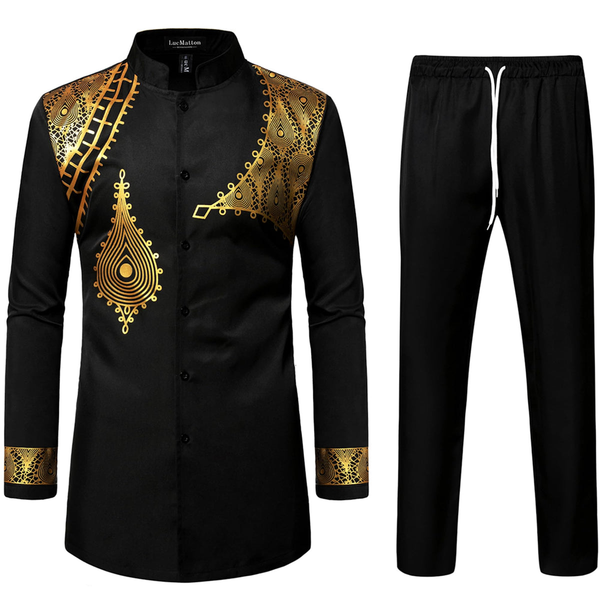 LucMatton Men's African Attire Traditional Ethnic Suits