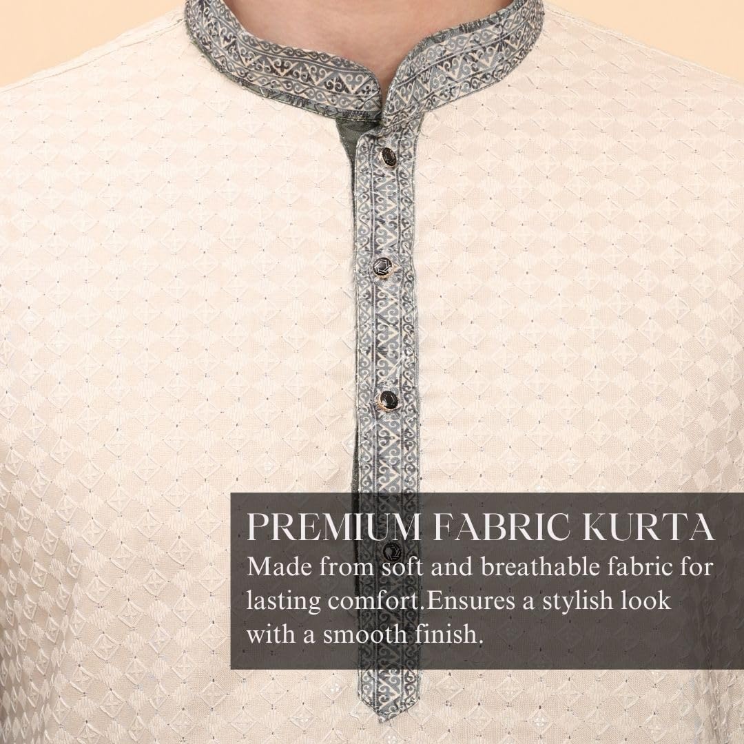 Pro-Ethic Style Developer Mens Indian Traditional Cotton Kurta Sets, Men Kurta Set Indian Wedding Dress (A-125)