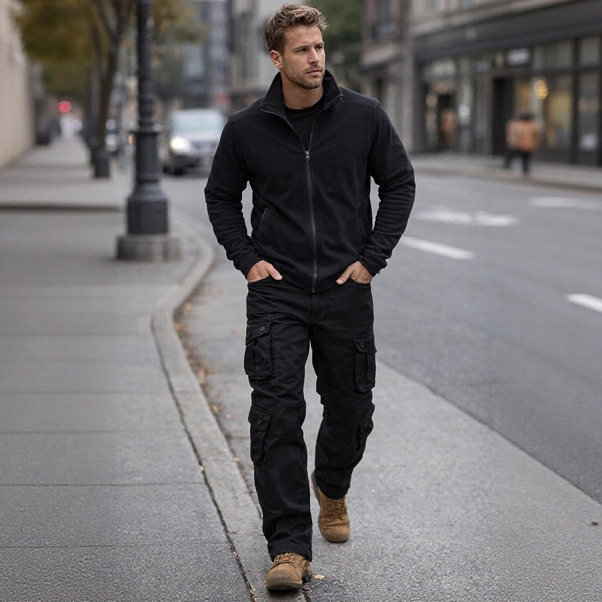 Matchstick Men's Cargo Pants, 8-Pocket 100% Cotton Work Pants, Regular Fit