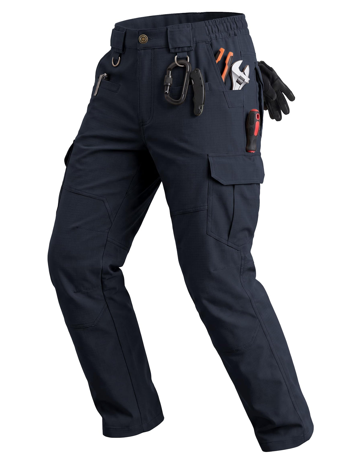 Men's Work Pants Hiking Ripstop Tactical Construction Cargo Pants 8 Pockets