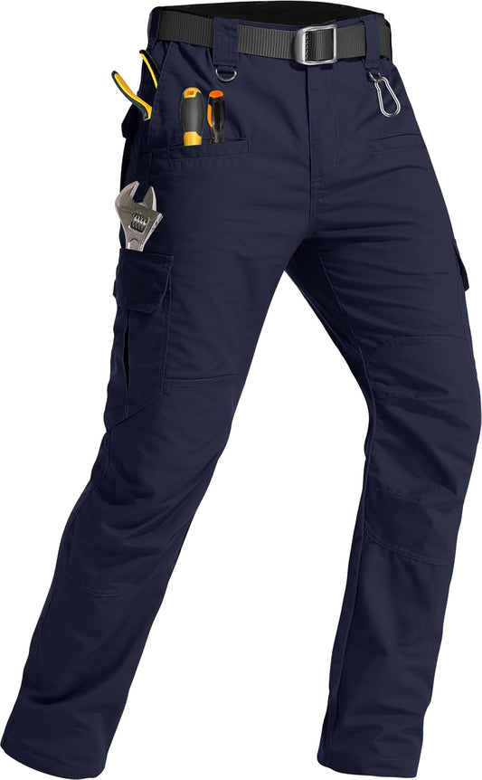 GARTENBOKER Men's Tactical Pants Lightweight Water Resistant Cargo Pants Flex Ripstop EDC Work Hiking Outdoor Pants
