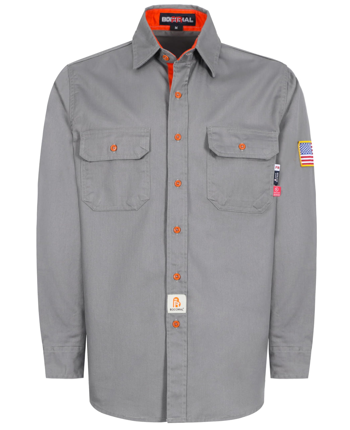 BOCOMAL FR Shirts for Men Button Down Lightweight Contrast Welding Workwear