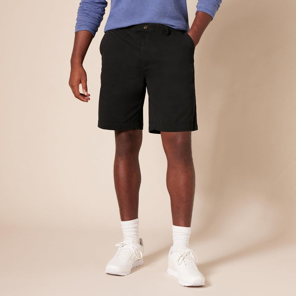 Amazon Essentials Men's Classic-Fit 9" Cotton Twill Chino Shorts with Button-Through Pockets
