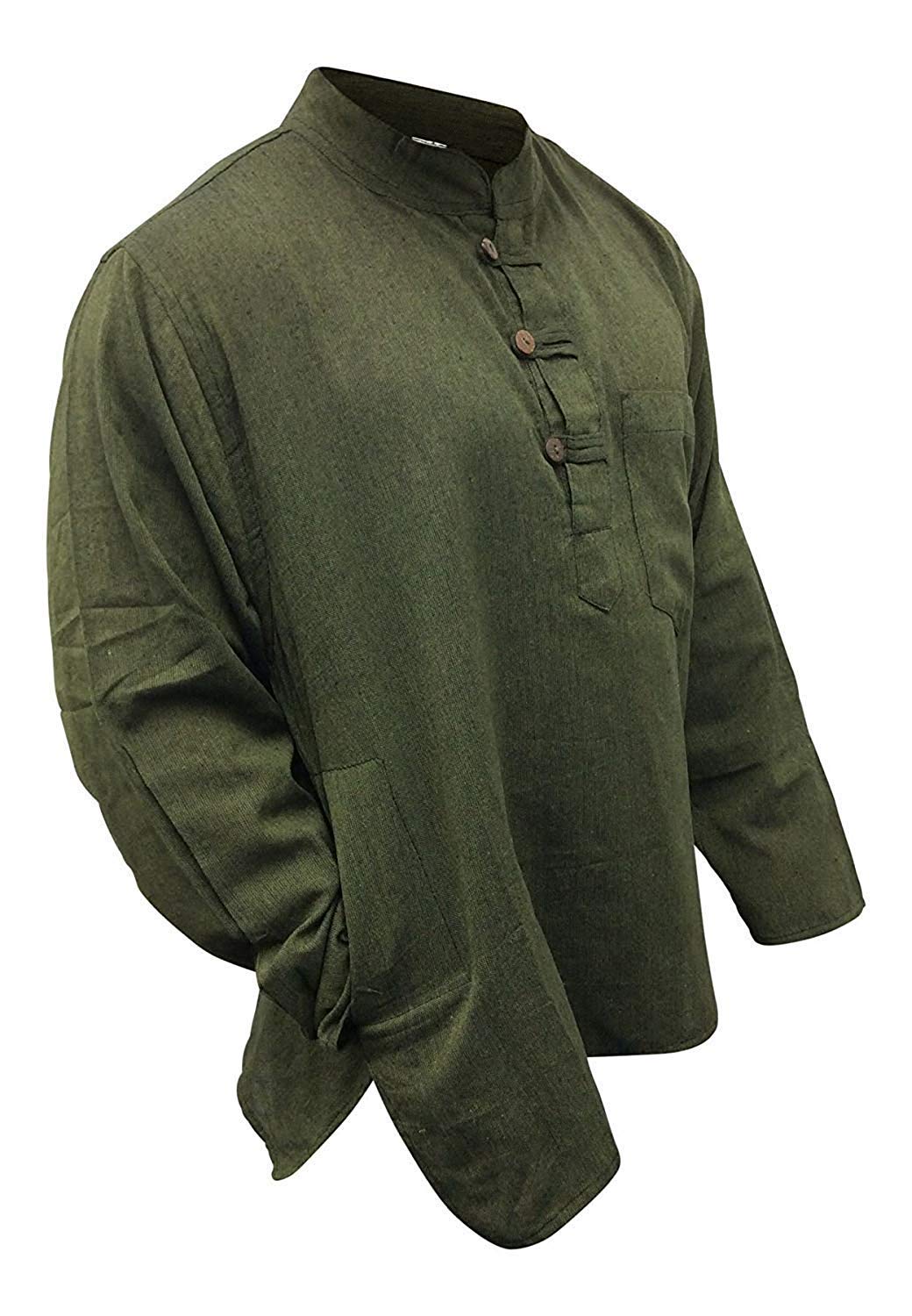 Shopoholic Fashion Plain Grandad Shirt