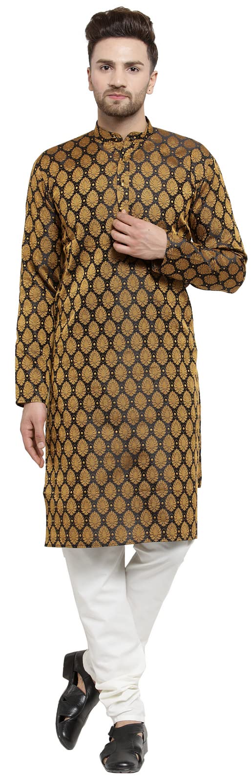 Maple Clothing Poly Silk Kurta Pajama for Men Indian Wedding Party Outfit Guest Wear