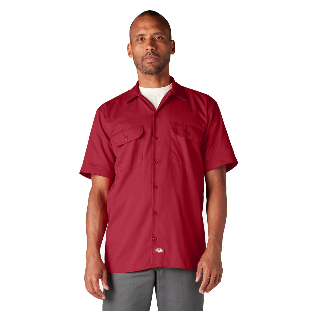 Dickies Men’s Short Sleeve Work Shirt – Durable Twill Button Down Shirts for Men, Lightweight Uniform for Daily Wear