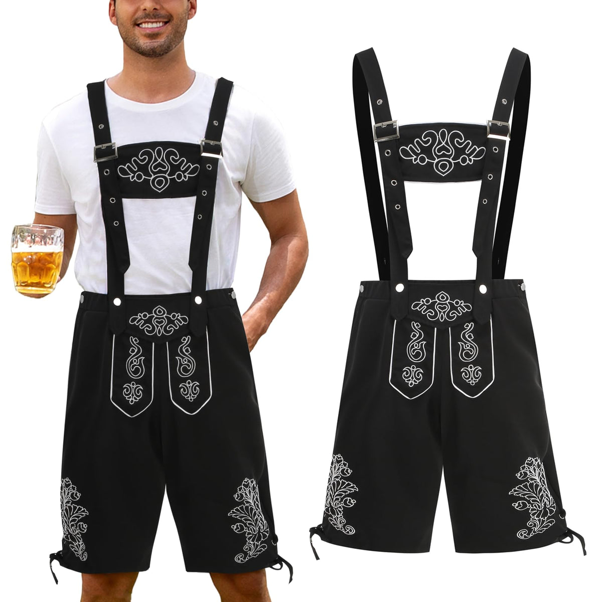 Populus Mens Oktoberfest Lederhosen Outfit German October Festival