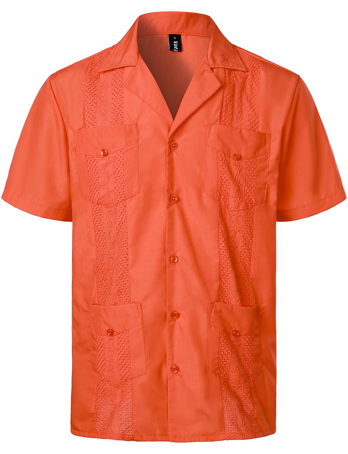 VATPAVE Mens Short Sleeve Button Down Cuban Guayabera Shirts