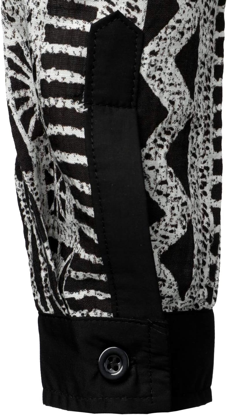 LucMatton Men's African Attire Traditional Print Dashiki Shirt
