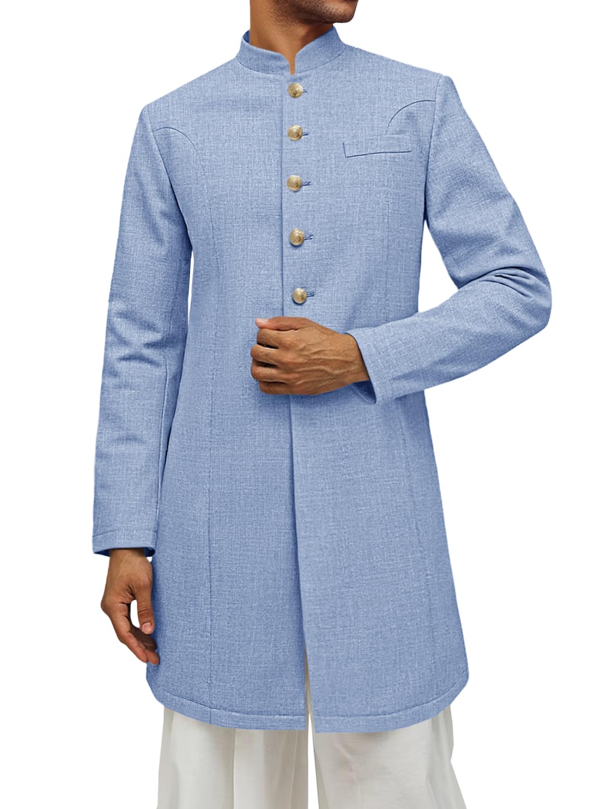Runcati Mens Kurta Coats Sherwani Indian Royal Suits Jackets