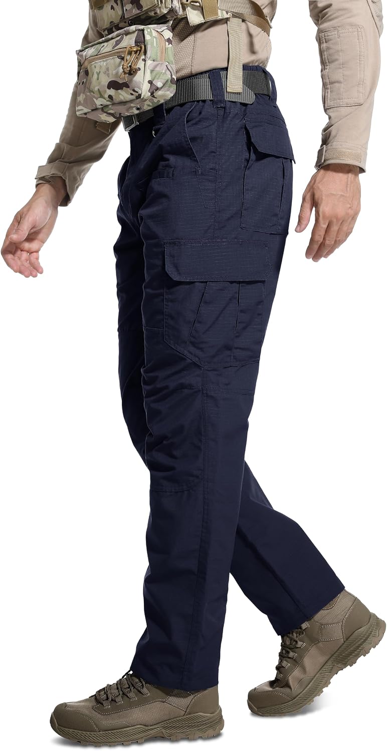 GARTENBOKER Men's Tactical Pants Lightweight Water Resistant Cargo Pants Flex Ripstop EDC Work Hiking Outdoor Pants
