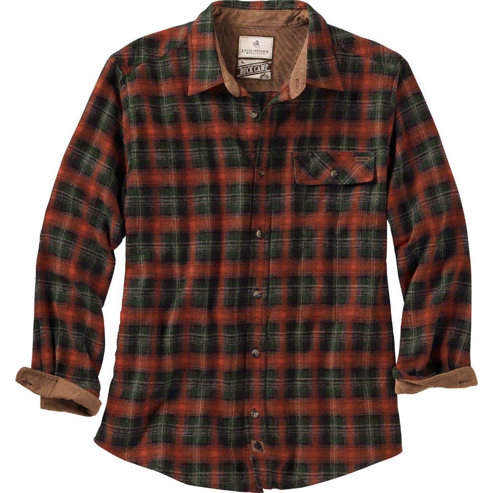 Legendary Whitetails Mens Flannel Long Sleeve Button Down 100% Cotton Shirt