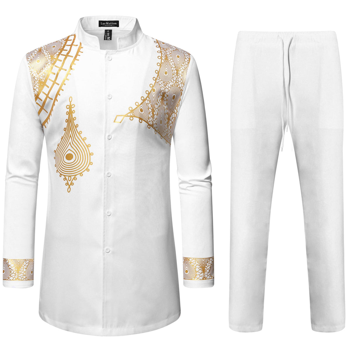 LucMatton Men's African Attire Traditional Ethnic Suits