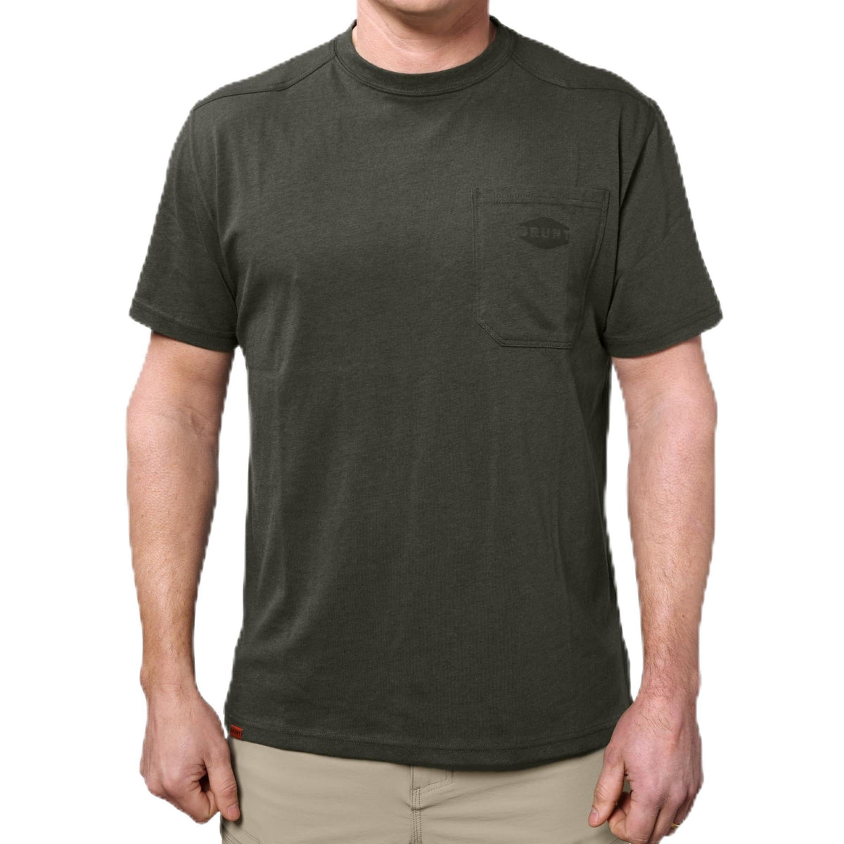 BRUNT Short-Sleeve Pocket T-Shirt - Comfortable Mid-Weight Build - Drop Shoulder Seam