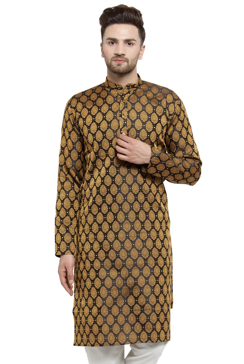 Maple Clothing Poly Silk Kurta Pajama for Men Indian Wedding Party Outfit Guest Wear