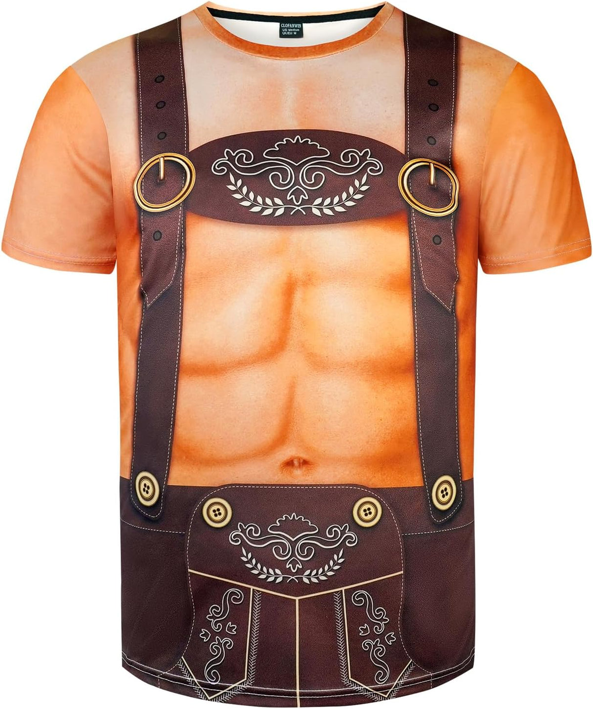 Mens Oktoberfest Lederhosen Shirt Cotume T-Shirt