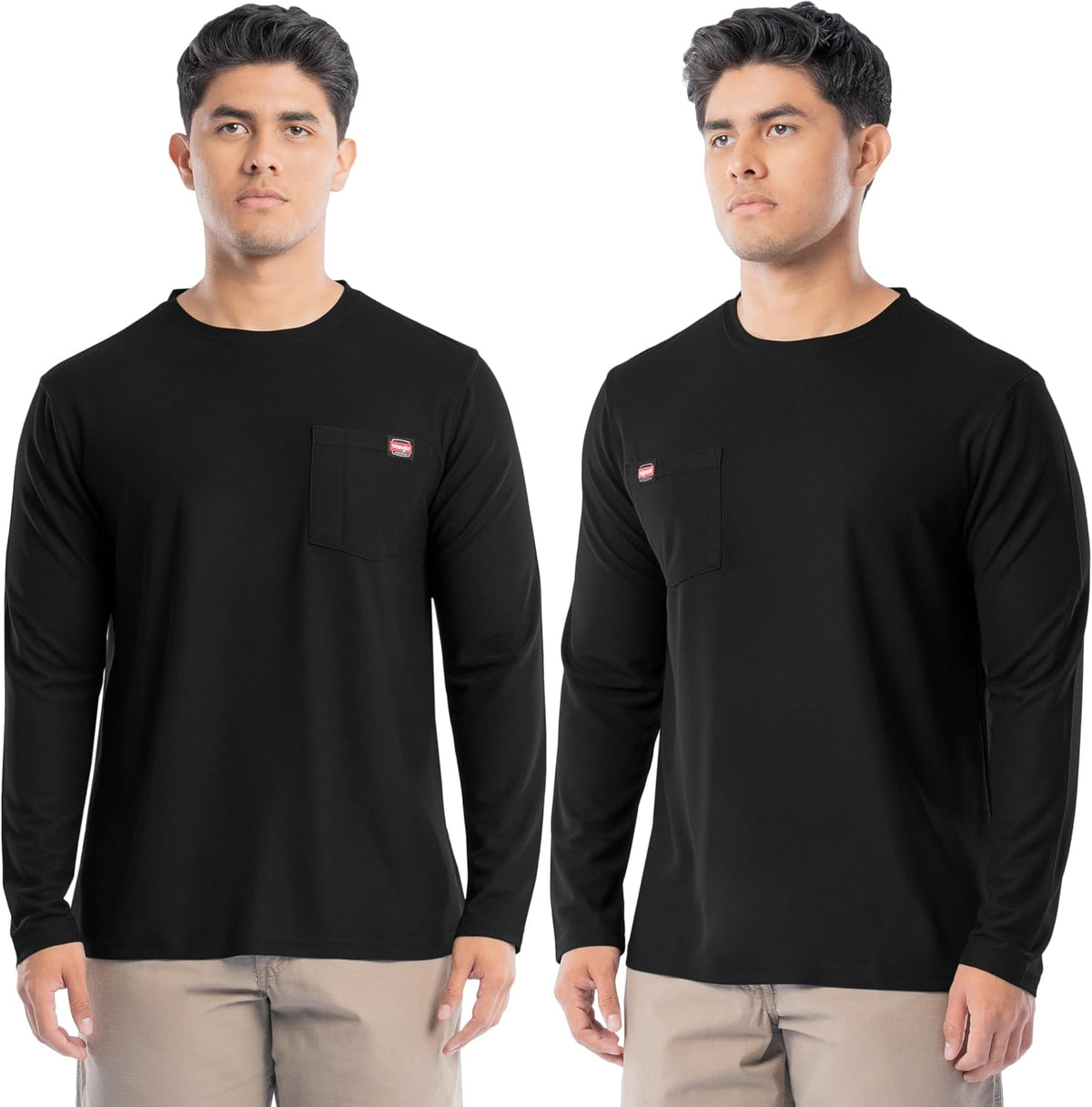 Wrangler Men's Long Sleeve UPF 40 Performance Pocket T-Shirt, 2-Pack