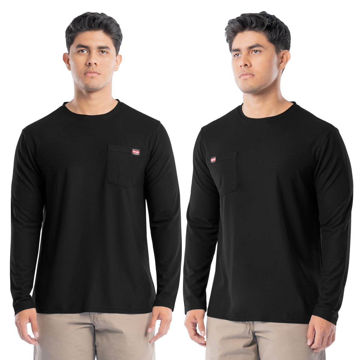 Wrangler Men's Long Sleeve UPF 40 Performance Pocket T-Shirt, 2-Pack