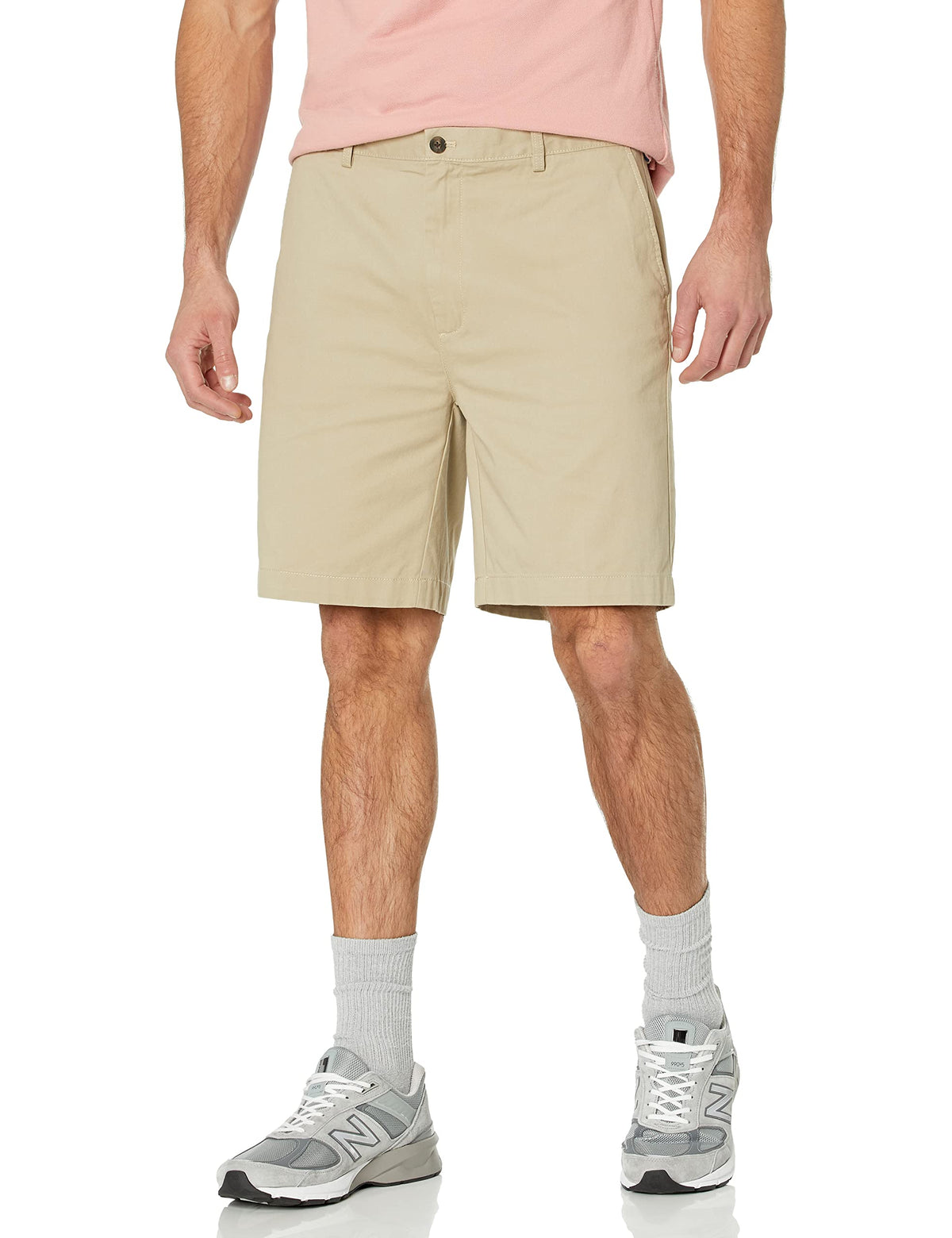 Amazon Essentials Men's Classic-Fit 9" Cotton Twill Chino Shorts with Button-Through Pockets