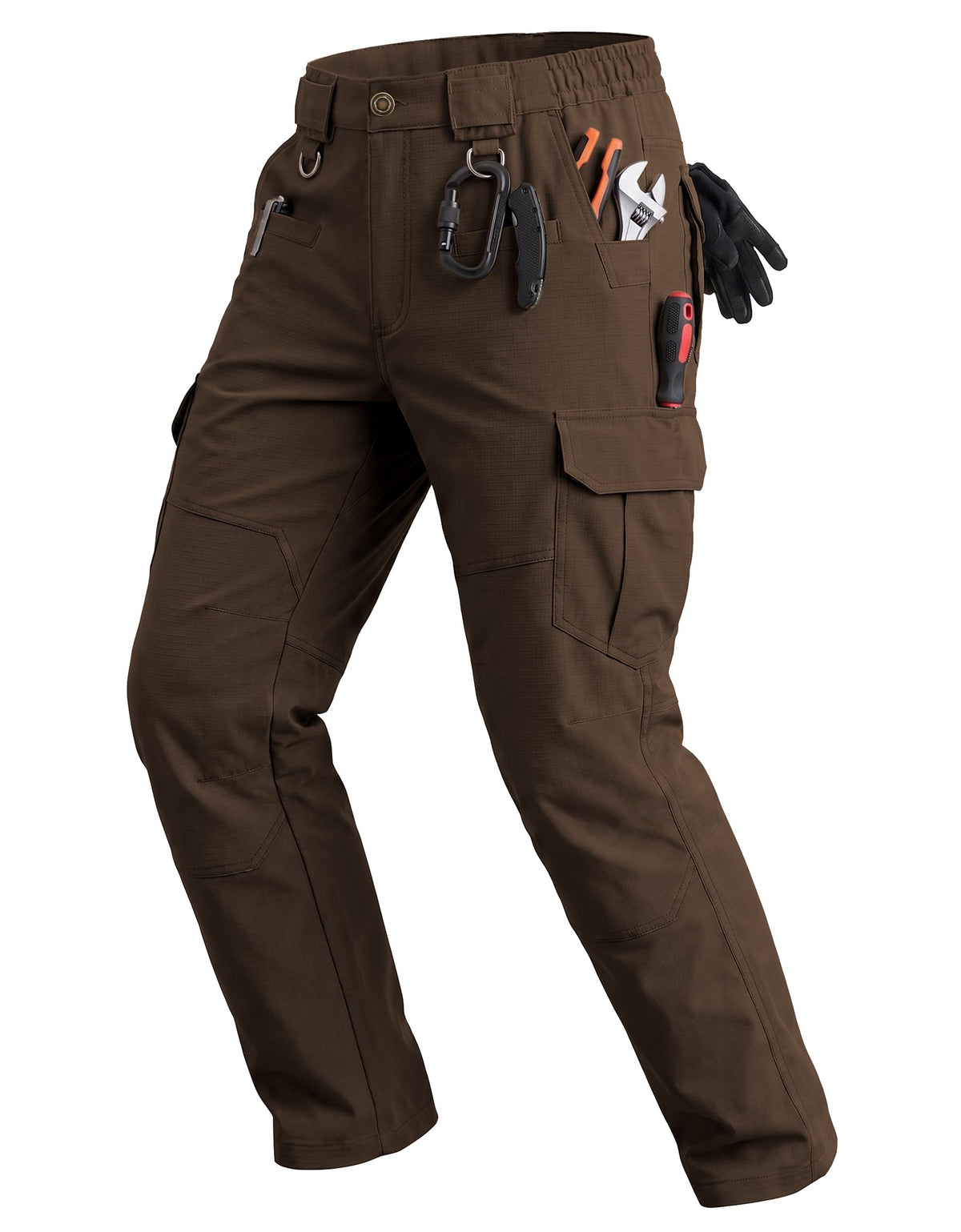 Men's Work Pants Hiking Ripstop Tactical Construction Cargo Pants 8 Pockets