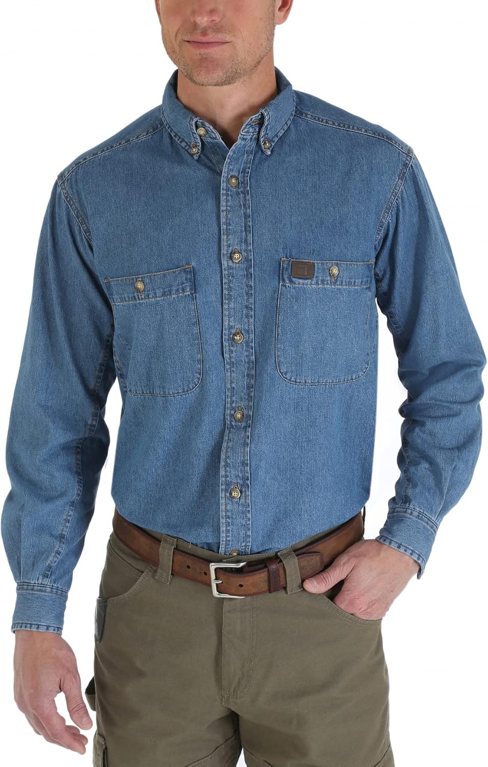 Wrangler Riggs Workwear Men's Logger Twill Long Sleeve Work Shirt