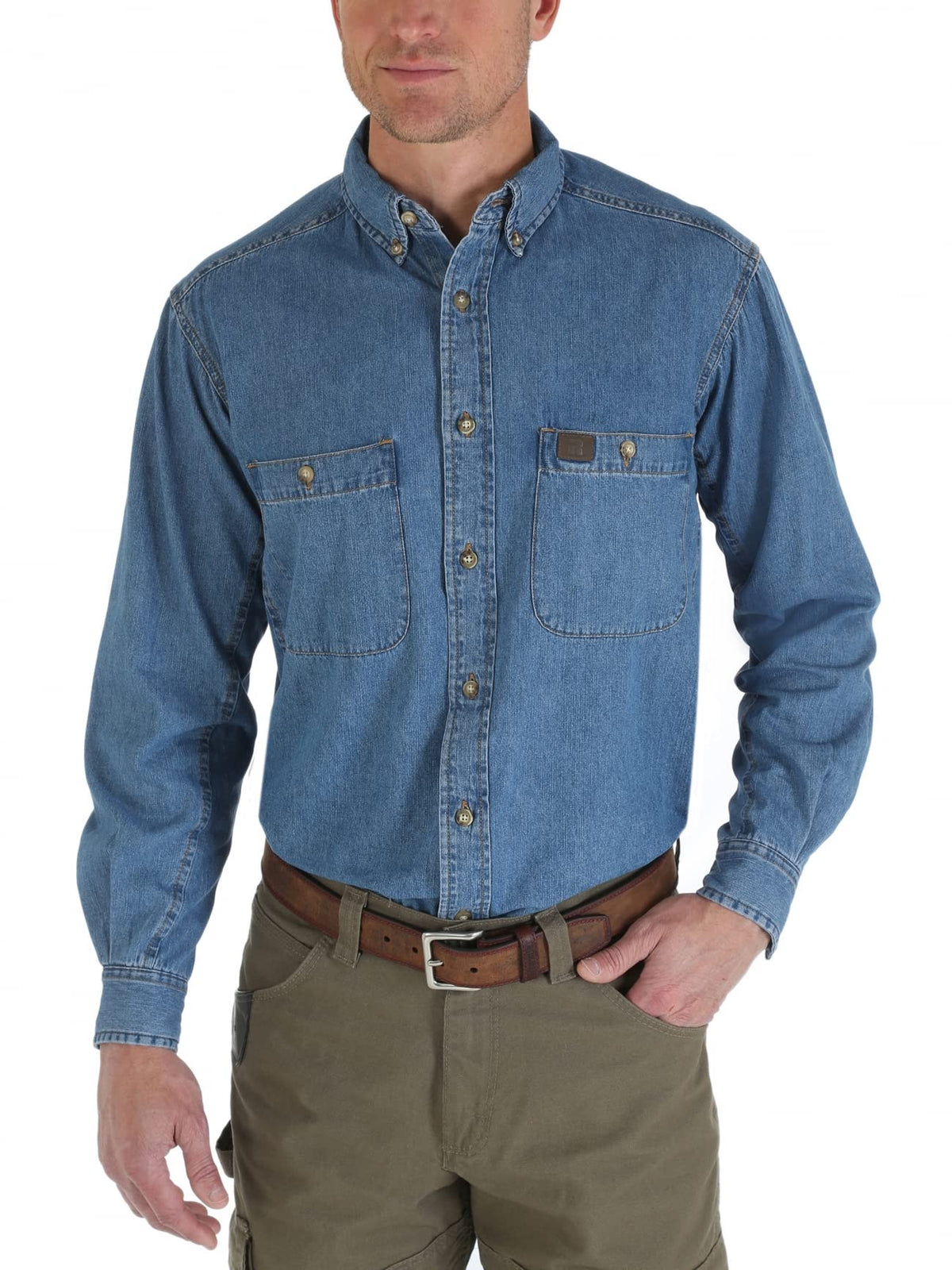 Wrangler Riggs Workwear Men's Logger Twill Long Sleeve Work Shirt