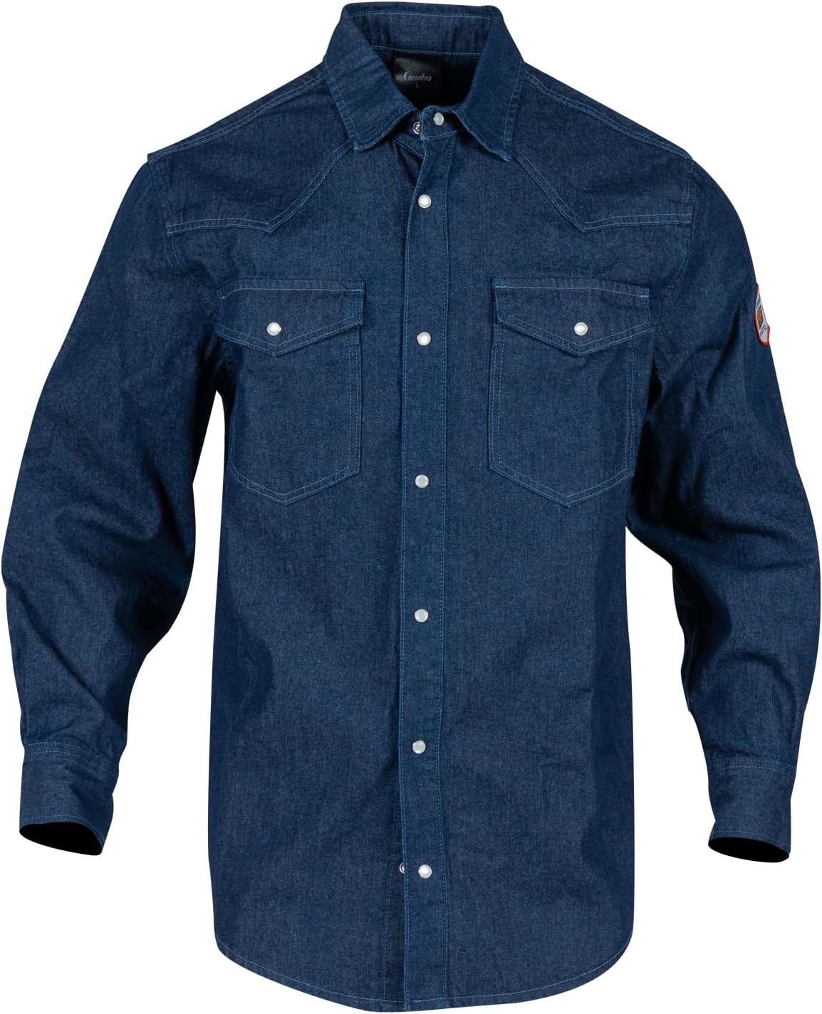 Men's FR Flame Resistant Denim Classic Work Shirt, 9 oz Heavyweight Cotton Fire Retardant Safety Welding Shirts