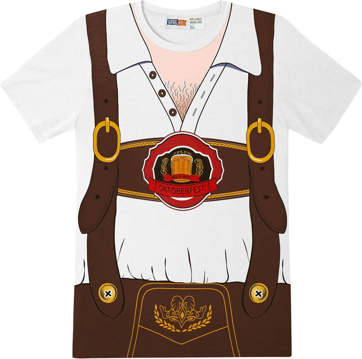 Arvilhill Men's Oktoberfest T-Shirt Funny Lederhosen Graphic Bavarian Tee