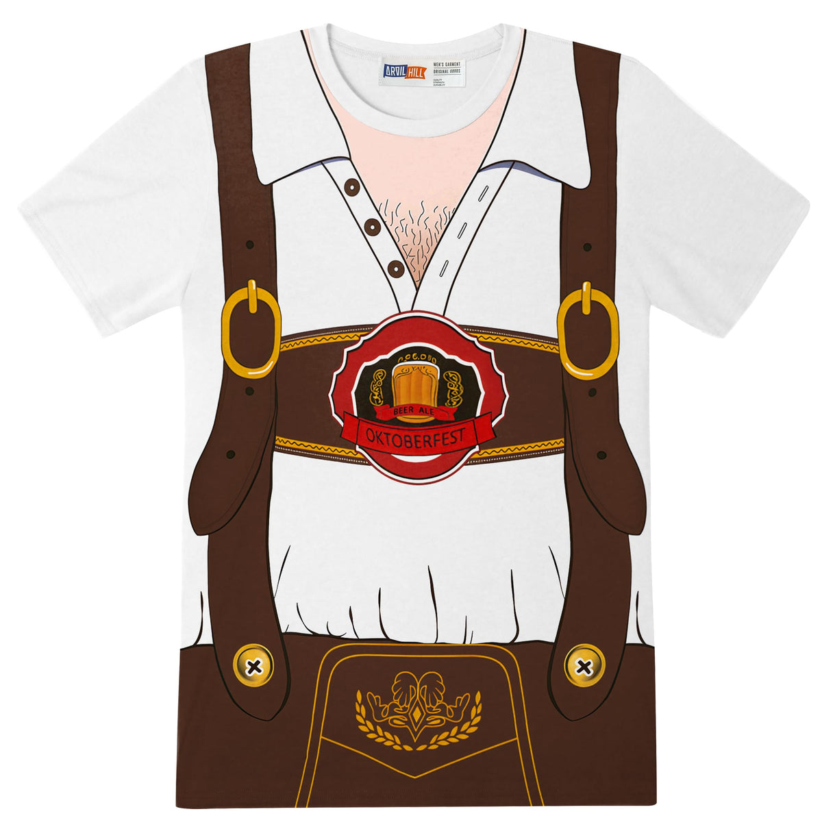 Arvilhill Men's Oktoberfest T-Shirt Funny Lederhosen Graphic Bavarian Tee