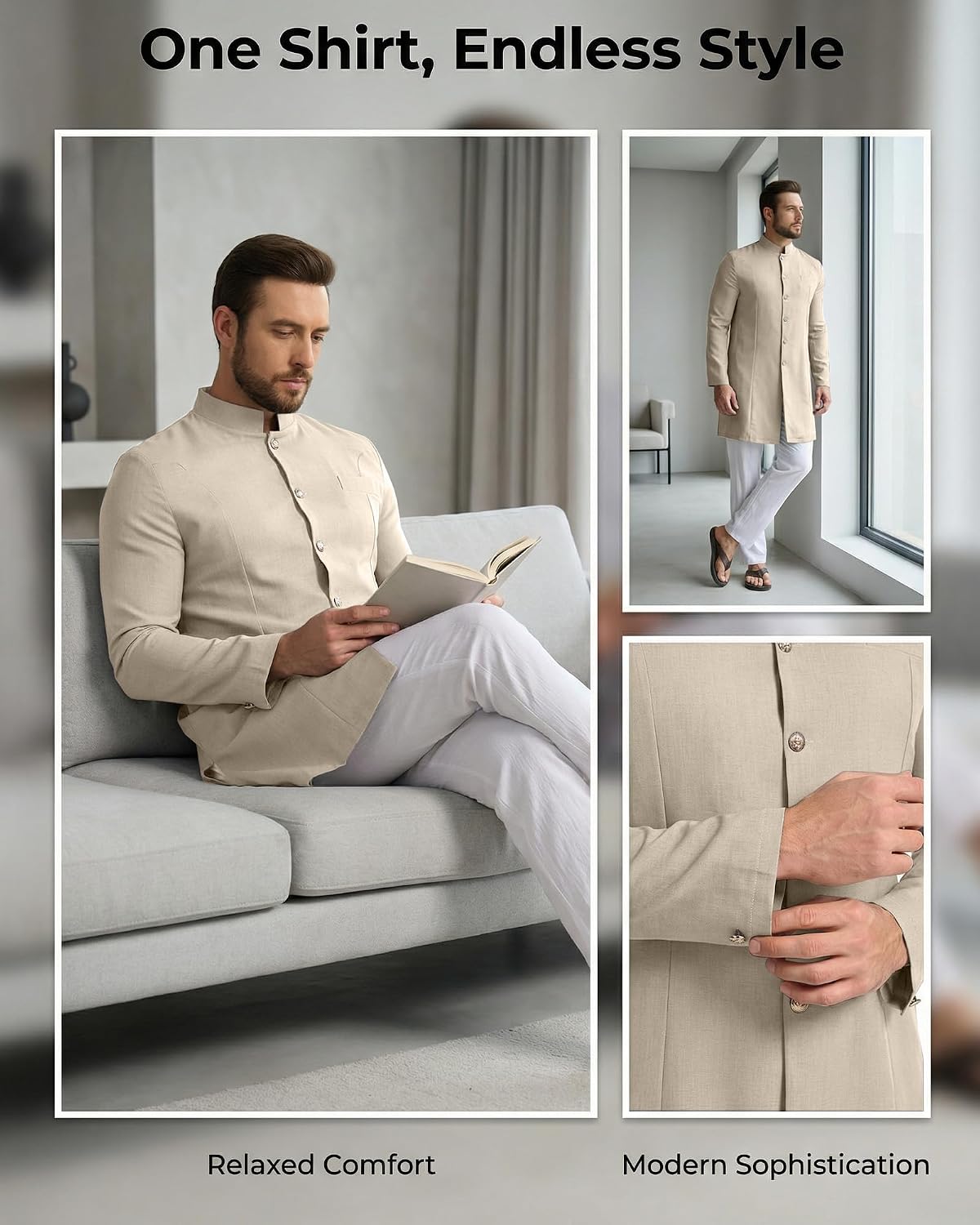 YAOHUOLE Mens Kurta Coats Indian Ethnic Royal Suits Jubba Thobe for Men