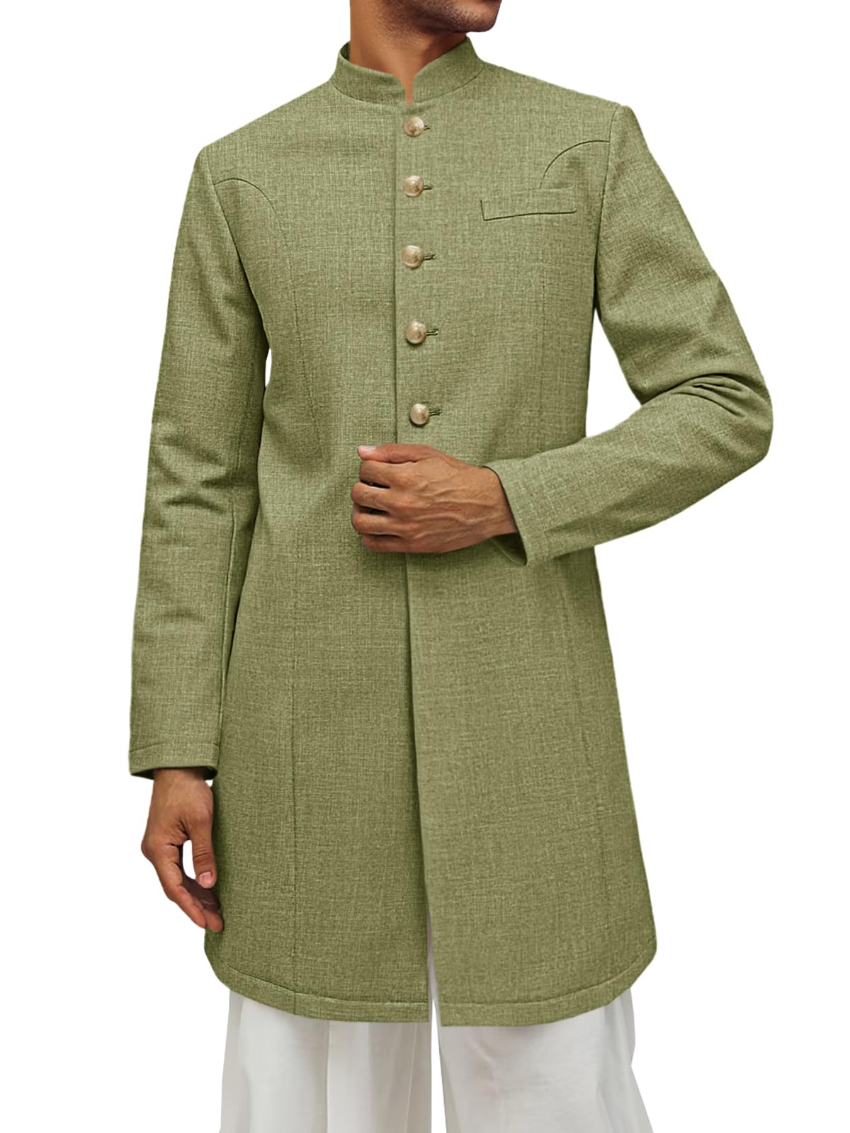 Runcati Mens Kurta Coats Sherwani Indian Royal Suits Jackets