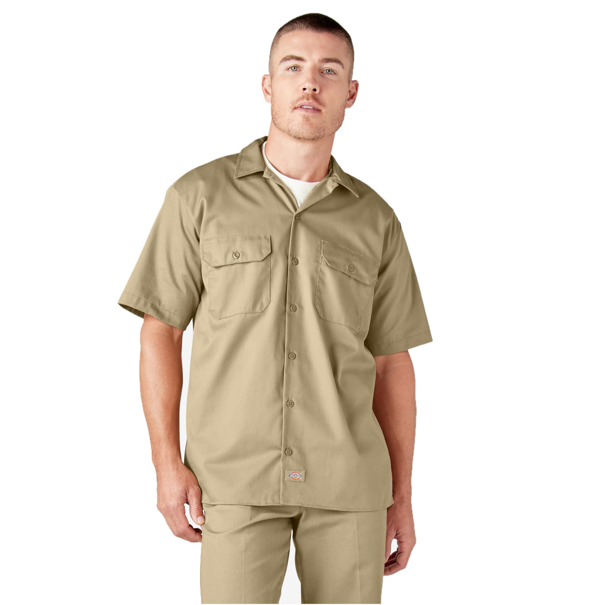 Dickies Men’s Short Sleeve Work Shirt – Durable Twill Button Down Shirts for Men, Lightweight Uniform for Daily Wear