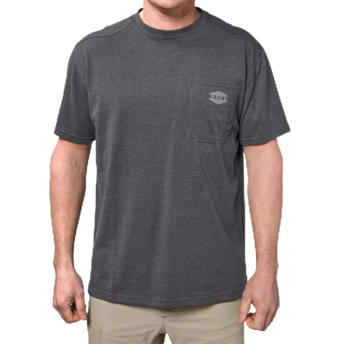 BRUNT Short-Sleeve Pocket T-Shirt - Comfortable Mid-Weight Build - Drop Shoulder Seam