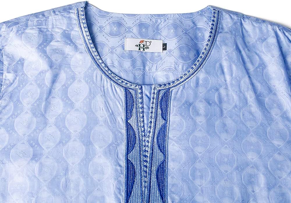 HD Traditional African Clothing for Men Nigerian Man's Agbada Embroidery Bazin Boubou Outfit