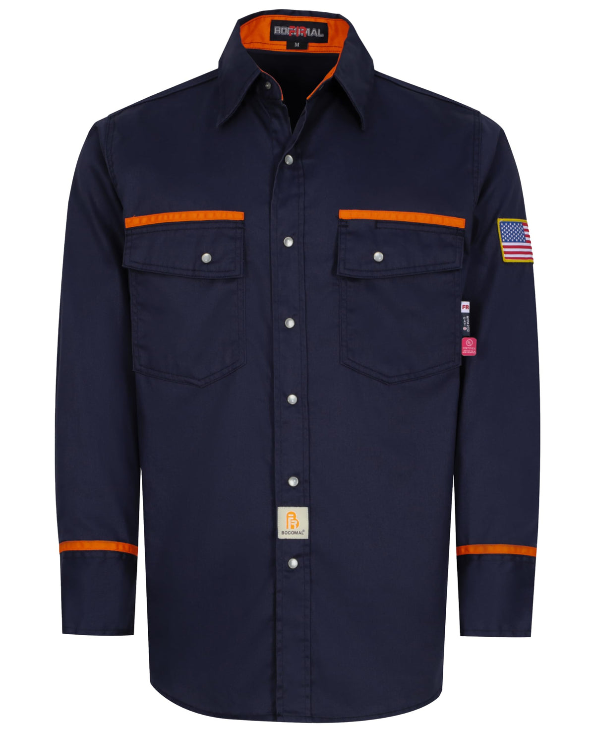 BOCOMAL FR Shirts for Men Button Down Lightweight Contrast Welding Workwear