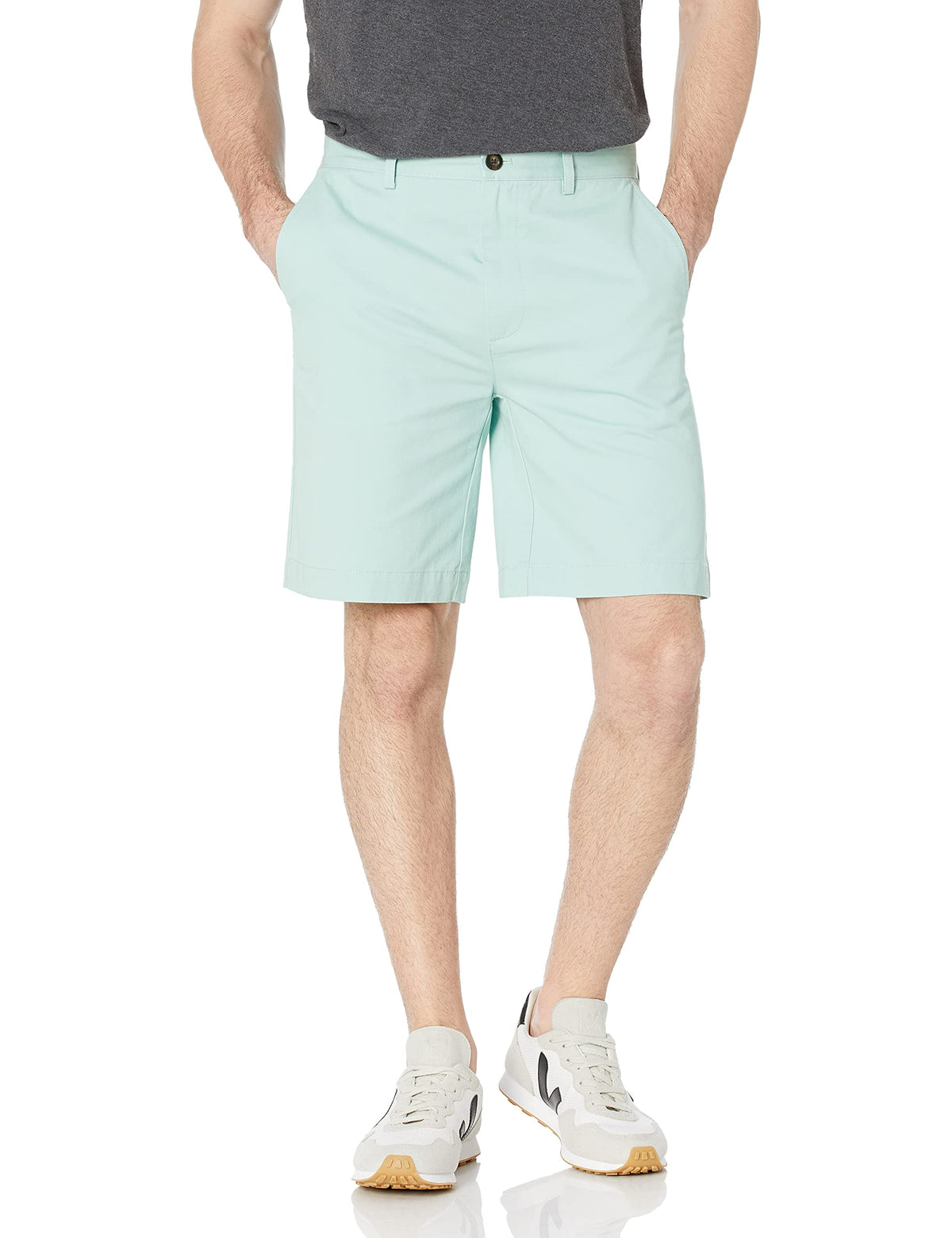 Amazon Essentials Men's Classic-Fit 9" Cotton Twill Chino Shorts with Button-Through Pockets