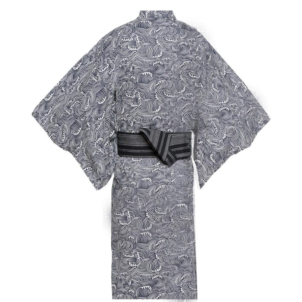 FANCY PUMPKIN Jinbei Men's Japanese Yukata Japanese Kimono Home Robe Pajamas Dressing Gown