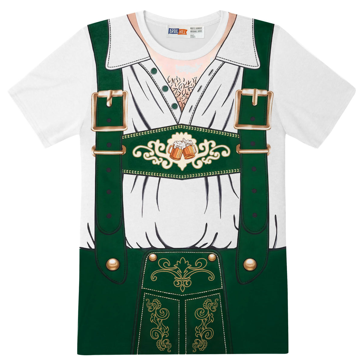 Arvilhill Men's Oktoberfest T-Shirt Funny Lederhosen Graphic Bavarian Tee