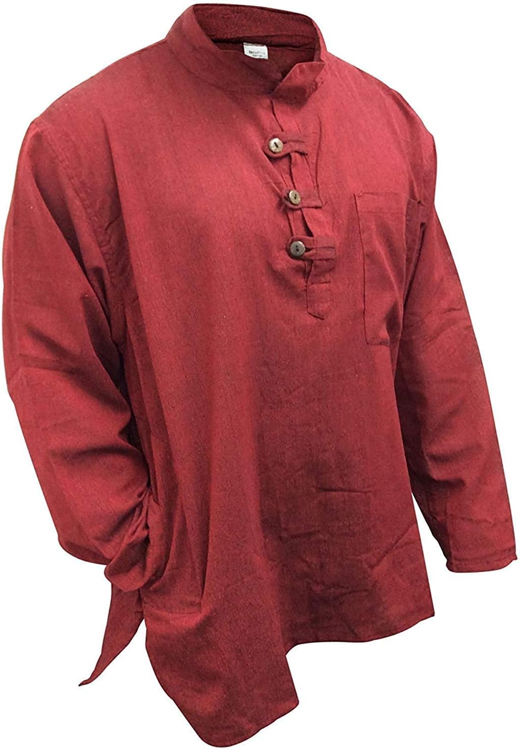 Shopoholic Fashion Plain Grandad Shirt