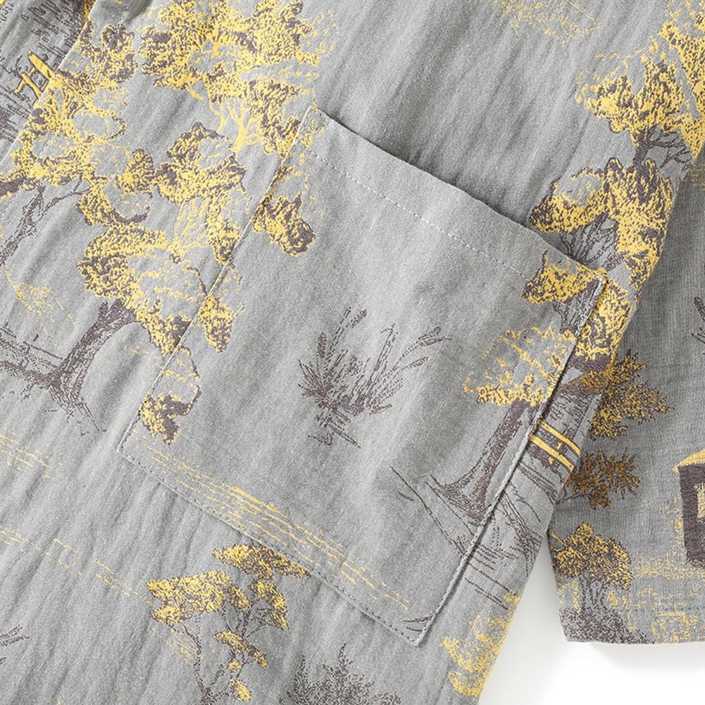 Men's Japanese Kimono Pajamas Crepe Nightwear