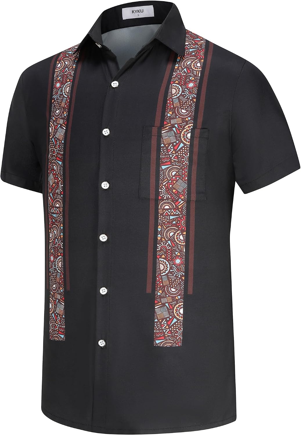 KYKU Mexico Shirt for Men Funny Beach Shirts Hawaiian Button Down Short Sleeve