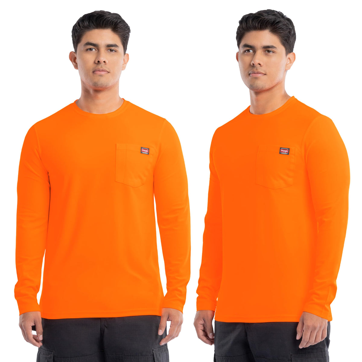 Wrangler Men's Long Sleeve UPF 40 Performance Pocket T-Shirt, 2-Pack