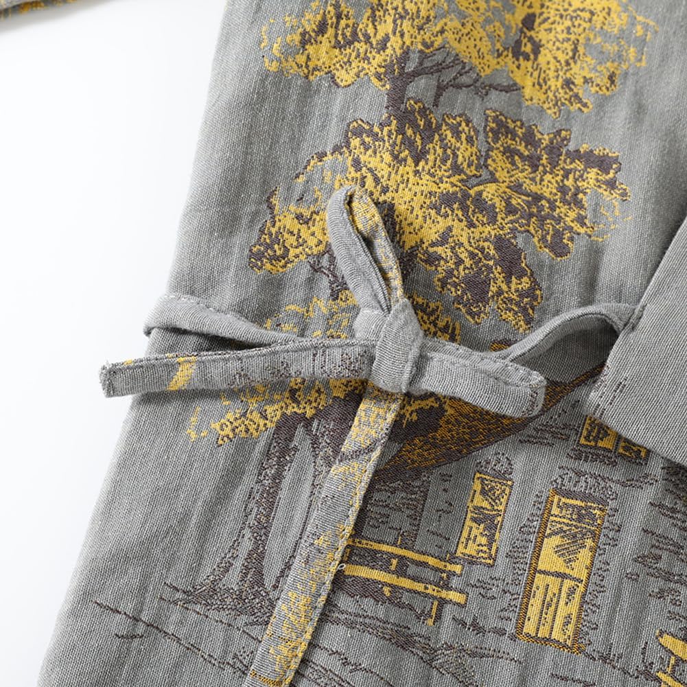 Men's Japanese Kimono Pajamas Crepe Nightwear