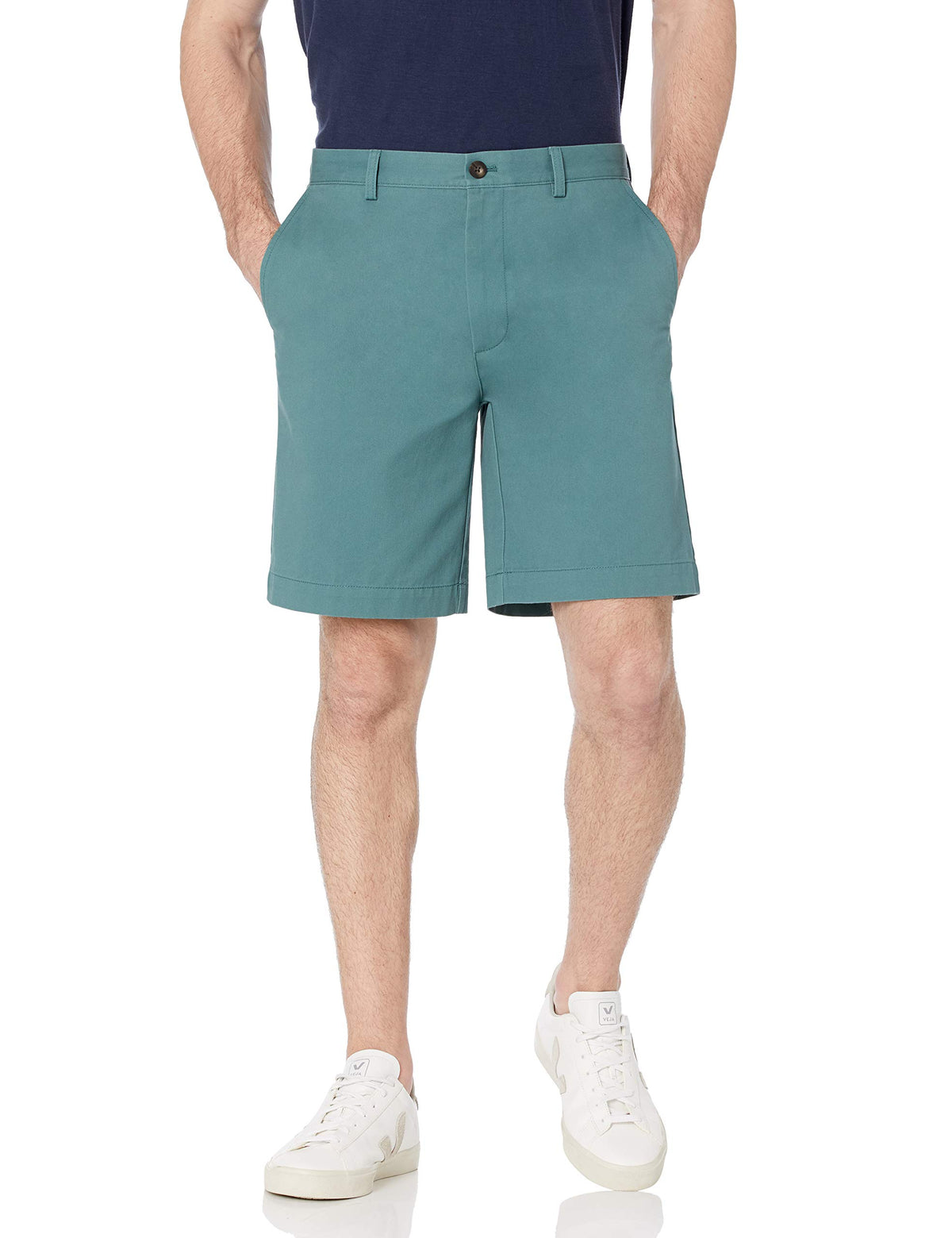 Amazon Essentials Men's Classic-Fit 9" Cotton Twill Chino Shorts with Button-Through Pockets
