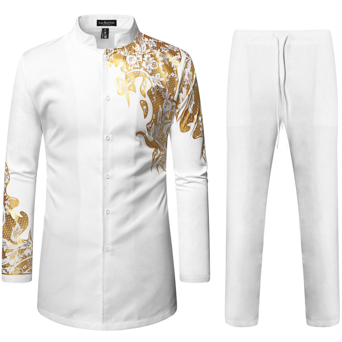 LucMatton Men's African Attire Traditional Ethnic Suits