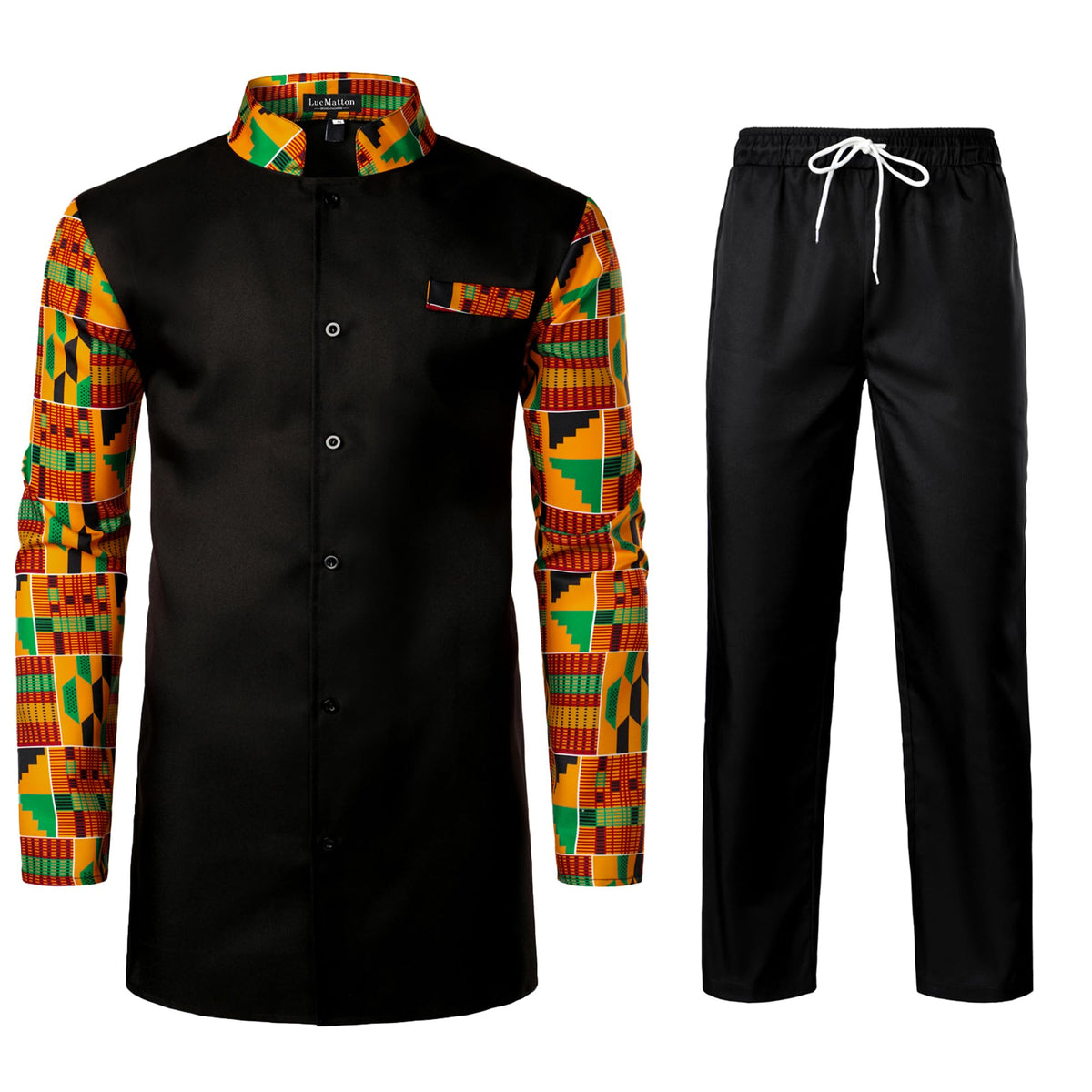 LucMatton Men's African Attire Traditional Ethnic Suits