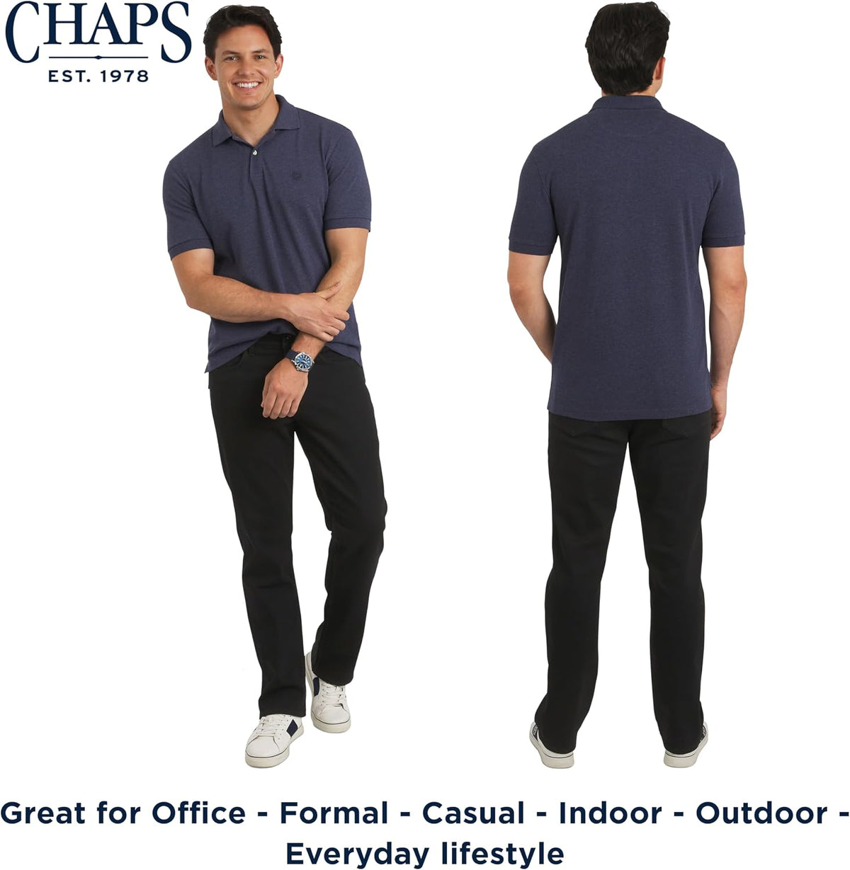 Chaps Men's Everyday Casual Classic Fit Stretch Pique Polo Shirt (S-2XL)