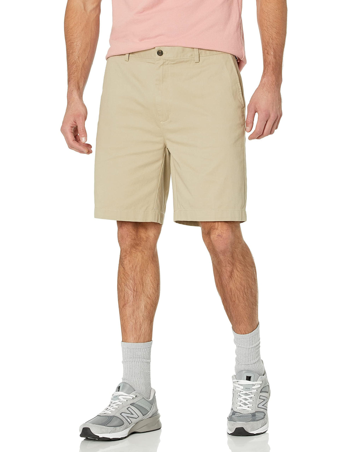 Amazon Essentials Men's Classic-Fit 9" Cotton Twill Chino Shorts with Button-Through Pockets