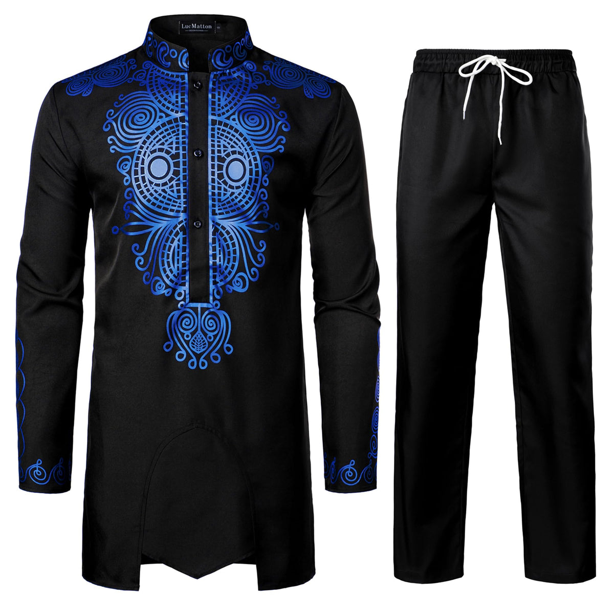 LucMatton Men's African Attire 2 Piece Dashiki Outfit