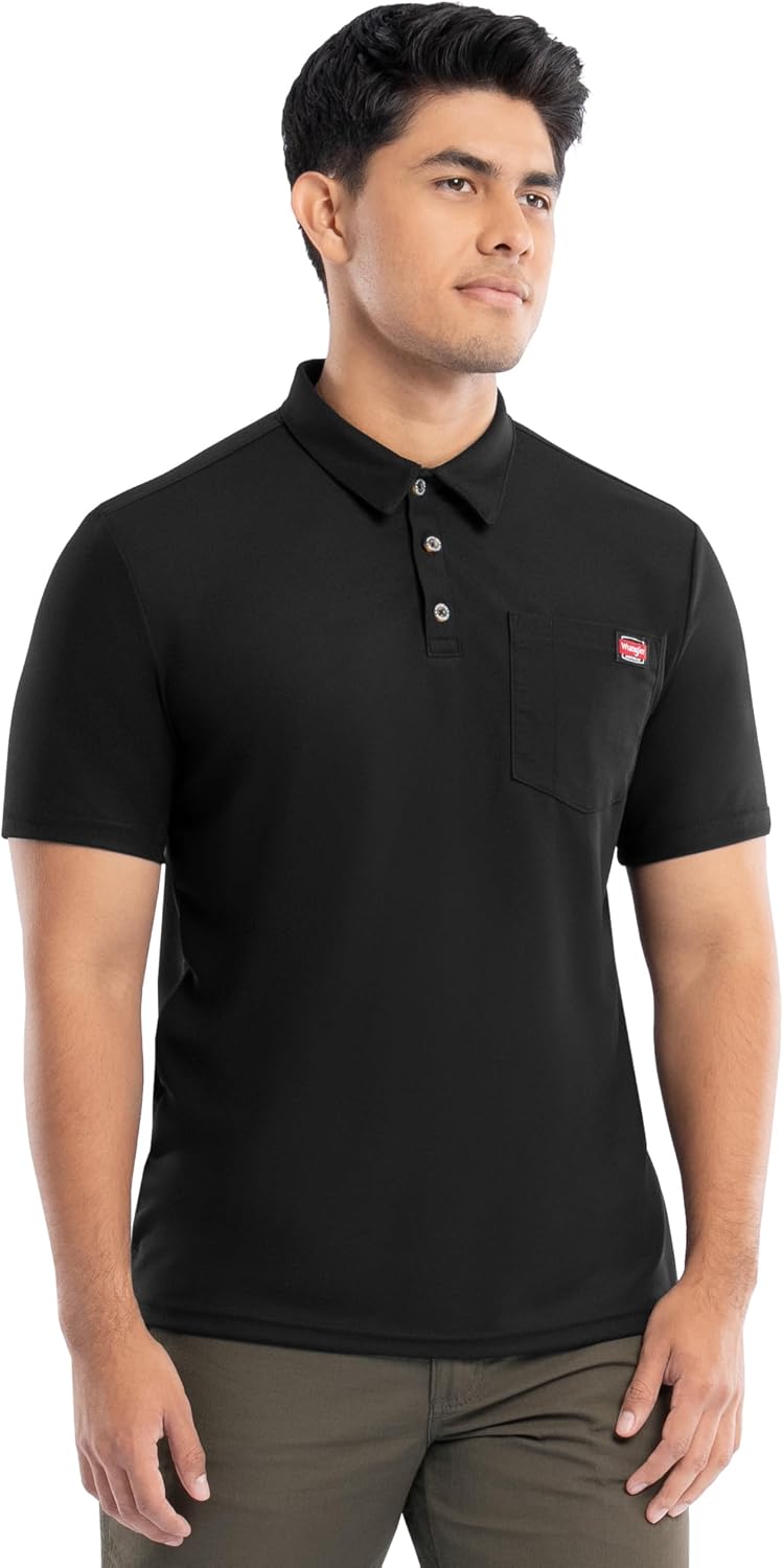 Wrangler Men's Short Sleeve Performance Workwear Polo
